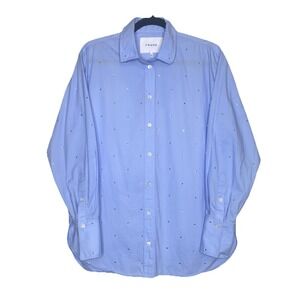 FRAME Oversized Crystal/Rhinestone Button Front Shirt Long Sleeve Women's Sz‎ XS